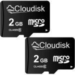 2 packs de cartes micro sd 2 go carte m�moire microsd class 6 avec adaptateur sd (2 packs de 2 go)