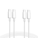 2 pack usb - c to usb - c cable 2m 100w 5a fast charging cable charger cable white for apple macbook ...