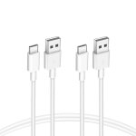 2 pack usb to usb c cable 60w white 1m 3a fast charging cable for apple macbook pro, ipad pro, iphone ...