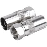 2 pcs cble coaxial cordon f type mle rca femelle rf adaptateur connecteur convertisseur, connecteur ...
