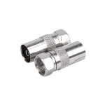 2 pcs c�ble coaxial cordon f type m�le rca femelle rf adaptateur connecteur convertisseur, connecteur ...