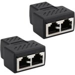 2 pices adaptateur doubleur rj45, splitter cble ethernet avec connecteur rseau  double port - haute ...