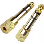 2 pices adaptateur jack 6. 35 vers 3. 5 en cuivre pur plaqu or 24 carats gros jack petit jack - big ...
