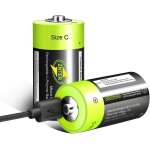 2 pices batterie au lithium c, piles rechargeables micro usb c zelle, batterie c rechargeable, 1, 5 ...