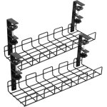 2 plateaux de gestion des câbles sous bureau, sans perçage chemin de câbles en métal, rangement multiprise ... 2 plateaux de gestion des câbles sous bureau, sans perçage chemin de câbles en métal, rangement multiprise ...