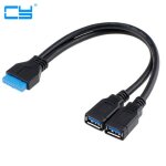 2 ports usb 3. 0 femelle vers carte m�re 20 broches, c�ble d'en t�te pour panneau avant 20cm