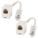 2 prise 8p4c / rj45 mle rj11 6p4c  femelle m / f adaptateur tlphone ethernet