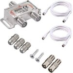 2 - voies répartiteur satellite 5 - 2500 mhz tv catv à large bande splitters avec 2 * 1, 5m câble coaxial ... 2 - voies répartiteur satellite 5 - 2500 mhz tv catv à large bande splitters avec 2 * 1, 5m câble coaxial ...