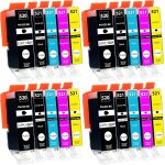 20 cartouches d'encre avec puce compatible avec canon pgi - 520 / cli - 521 pour canon pixma ip3600 ip4600 ...