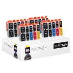 20 cartouches d'encre avec puce compatible avec canon pgi - 525 cli - 526 pour canon pixma ip - 4850 ...
