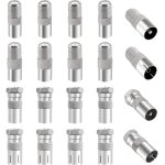 20 pices adaptateur de f mle femelle  mle femelle coaxiale rf, tv 9. 5 mle femelle vers connecteur ...