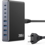 200w chargeur usb c multiple, 8 - port gan iii prise usb chargeur rapide qc4. 0 + pd 65w chargeur usb ...
