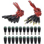 20pcs 5. 5 x 2. 1mm dc connecteur kit: 10 paire dc power jack adaptateur vis borne connecteur + 10 paire ...
