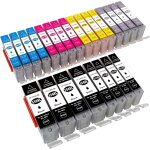 24 cartouches d'encre compatible pour imprimante canon pixma mg7550 mg6350 / mg7150 / ip8750 4 photos ... 24 cartouches d'encre compatible pour imprimante canon pixma mg7550 mg6350 / mg7150 / ip8750 4 photos ...