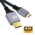 2m mini cble hdmi - compatible vers hdmi - compatible 2. 0 haute vitesse, 4k, 60hz, 1080p, 3d pour tablette, ...