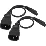 (2pack) câble secteur iec 320 c14 vers c7, 10a 125v iec 3 pôles mâle vers 2 pôles femelle figure 8 adaptateur, ... (2pack) câble secteur iec 320 c14 vers c7, 10a 125v iec 3 pôles mâle vers 2 pôles femelle figure 8 adaptateur, ...