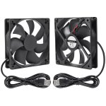 2pcs 1225 dc 5v ventilateur 120 * 120 * 25mm brushless fan 120mm roulement  billes pour 3d imprimante ...