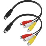2pcs cble femelle s - vido vers 3 rca av 4 broches pour camscope tv / hdtv lecteur cd magntoscope ...