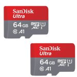2pcs carte m�moire micro sdxc sandisk ultra 64go adaptateur sd vitesse de lecture allant jusqu'� 100mo ...