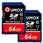2pcs carte mmoire sd sdxc 64 go qumox classe 10 uhs - i appareil photo