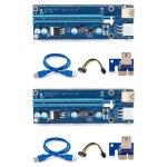2pcs carte vido cble adaptateur, cble d'extension 009s carte de montage pci - e ver009 pcie 1x a 16x ...