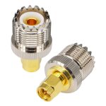 2pcs connecteur sma m�le � uhf femelle adaptateur coaxial so239 pour radio talkie uv5r uhf / vhf md380 ...