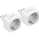 2pc prise adaptateur italie, adaptateur de voyage europe francaise fr 2 broches vers italie 3 broches ...