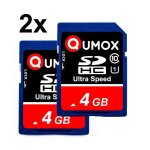 2pcs qumox 4go carte mmoire sd classe 10