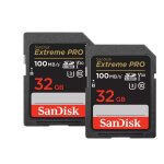 2pcs sandisk extreme pro 32go carte mmoire sdhc 100mo / s 90mo / s uhs - i v30 version 2022