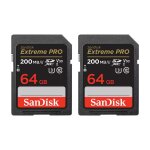 2pcs sandisk extreme pro 64go carte mmoire sdhc / sdxc 200mo / s 90mo / s uhs - i version 2022