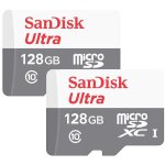 2pcs sandisk ultra 128go micro sd sdhc sdxc 128g classe 10 80mo / s sdsquns - 0128g