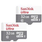 2pcs sandisk ultra micro sd sdhc 32 go classe 10 uhs - i 80 mo / s sdsquns - 032g