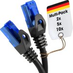 2x 1, 5m - cble ethernet, cble rseau, rj45 / lan, disponible en 0, 25 - 30m (10gbps, vitesse de fibre ...