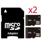2x 4go carte mmoire micro sd sdhc class 4g 4gb