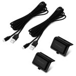 2x batteries rechargeable mondpalast 1200mah + 2x c�bles micro usb 3m pour microsoft xbox one