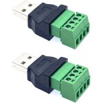 2x usb adaptateur bornier  vis mle  4 broches / voie bornes de blindage  vis  boulon femelle connecteur ...
