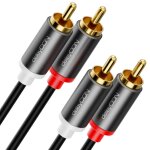 3, 0m cble audio rca cinch hifi - connecteurs en mtal plaqu or - pour home cinma, chane stro, ...