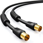 3, 0m c�ble tv coaxial antenne hdtv quad bouclier 2x filtres avec noyau en ferrite dvb - t dvb - t2 radio ...