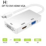 3 en 1 - mini displayport 3 en 1 dp mle vers dvi hdmi vga adaptateur audio femelle port d'affichage ...