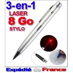 3 - en - 1: stylo bille + cl usb 8 go + pointeur laser - ide cadeau original - expdi de france