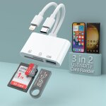 3 en 2 lecteur de carte sd de mémoire pour iphone ipad, connecteur lightning + usb c vers sd tf adapter ... 3 en 2 lecteur de carte sd de mémoire pour iphone ipad, connecteur lightning + usb c vers sd tf adapter ...