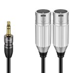 3, 5 mm 1 / 8 vers 2 xlr cble, cble de raccordement audio stro entre xlr et 1 / 8 trs mle asymtrique ...