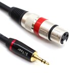 3, 5 mm mini jack st�r�o vers xlr c�ble microphone femelle , adaptateur de cordon de c�ble d'interconnexion ...
