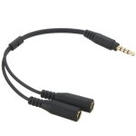 3. 5mm 1 male  2 double femelle couteur microphone y sparateur adaptateur de cable audio