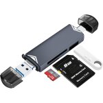 3 in 1 sd card reader, triple usb port adapter (a / c / micro) for mmc / tf / sdxc / sdhc / micro sdxc, ...
