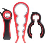3 pi�ces 6 en 1 multifonctionnel ouvre bocal manuel facile ouvre canette can opener caoutchouc bocaux ...
