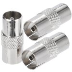 3 pi�ces connecteur coaxial pal m�le vers femelle, connecteurs tv m�le vers femelle pour c�bles d'antenne, ...
