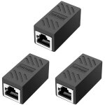 3 pi�ces coupleur rj45, coupleur r�seau, connecteurs ethernet, coupleur en ligne blind� pour connecteur ...