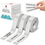 3 rouleaux d'tiquettes transparentes papier transparent autocollant, 14 mm * 30 mm, compatible avec ...