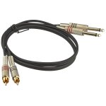 3 star tpc 0100 - cble audio 2 x rca mle vers 2 x jack 6, 35 mm mono 1 m